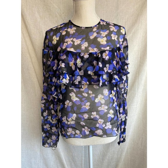 Philosophy Lorenzo Di Lorenzo Serafini Silk Floral Tiered Top Size 4 - Picture 3 of 16